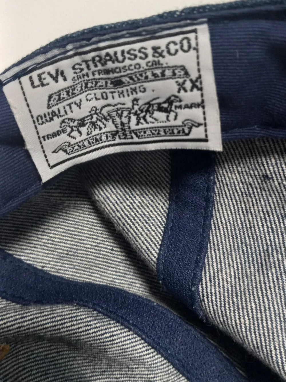 Levi's Men's Blue Denim Cap with Brown Suede Brim